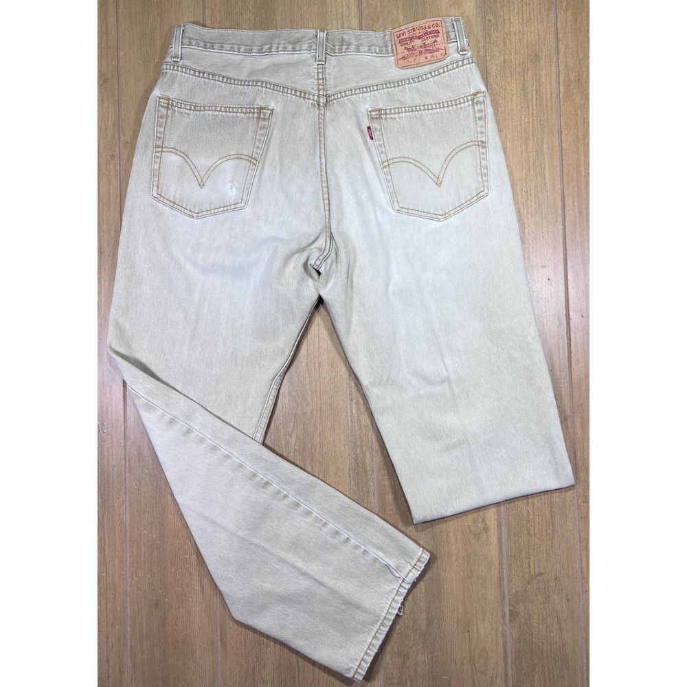 Levi's‎ 505 Regular Fit Jeans Mens 36x30 Khaki Tan Wash Straight Leg vintage Y2K